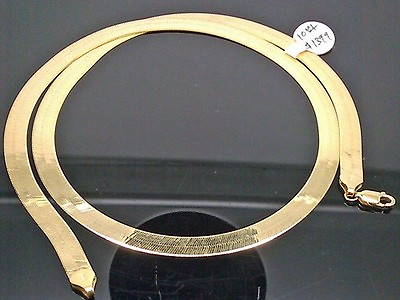 #ad Genuine 10K Yellow Gold Herringbone Necklace chain for Men Women 18 Inch 6mm $954.47
