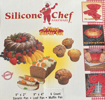 #ad NEW Silicone Chef Bakeware Silicone Chef Bakeware 3 Piece Starter Set $14.99