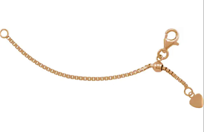 3quot; 14k 1.2mm ADJUSTABLE Box Rose Gold Lobster Clasp Necklace Chain Extender $139.00