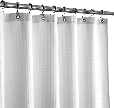 #ad Waffle Weave Fabric Shower Curtain 230 GSM Heavy Duty Spa Hotel Luxury Water $39.39
