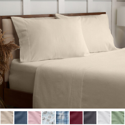 #ad #ad Mellanni 100% Cotton Flannel Sheet Set w Deep Pockets Breathable amp; Warm 160GSM $19.98