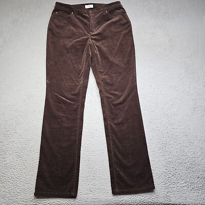 #ad Charter Club Pants Womens Size 10 Brown Corduroy Cotton Straight Leg Casual $16.95