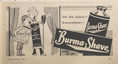 #ad Burma Shave Shaving Cream Tube Jar Sailor Soldier On Air Vintage Print Ad 1946 $12.77