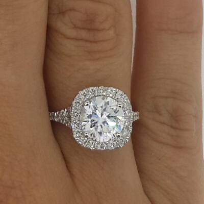 #ad 1.8 Ct Pave Split Shank Round Cut Diamond Engagement Ring SI1 F Treated $1815.00