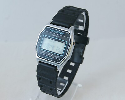 #ad Rare Soviet watch Elektronika 52 Signal LCD Digital vintage quartz USSR $45.00