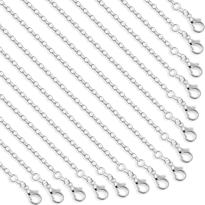 #ad 30 Pack Jewelry Making Chains Necklace Chain Bulk Silver Plated Necklace Chains $9.99
