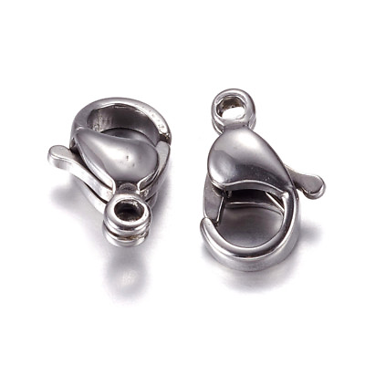 #ad 100pcs 304 Stainless Steel Lobster Claw Clasps Smooth Trigger Closure Findings $10.67