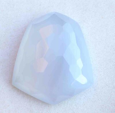 #ad 45.60 CTS NATURAL LAVENDER BLUE MADAGASCAR CHALCEDONY Fancy Faceted $17.85