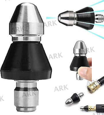 #ad High Pressure Drain Nozzle Sewer Pipe Cleaning Tool 1 Front 6 Rear Jet Adapter $8.99