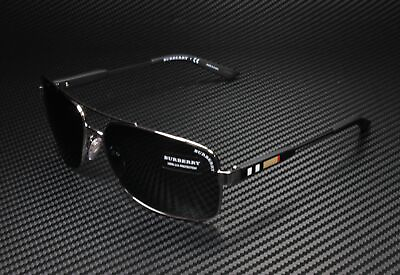 #ad BURBERRY BE3074 100387 Gunmetal Gray 63 mm Men#x27;s Sunglasses $109.99