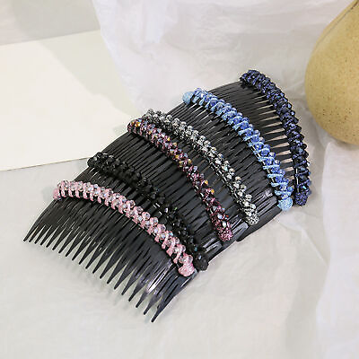 #ad Women Hairpin Shiny Decorate Hair Princess Styling Rhinestone Hairpin Comb $7.09