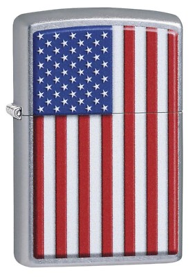 #ad Zippo Lighter Patriotic American Flag Design Windproof Lighter 29722 $21.50