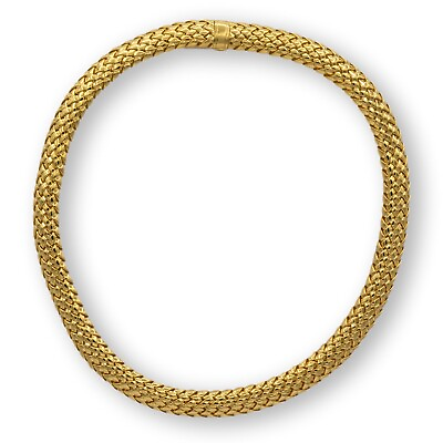 #ad Tiffany and Co 18K Yellow Gold Vannerie Vintage Weave Choker Necklace 17 In. $12000.00