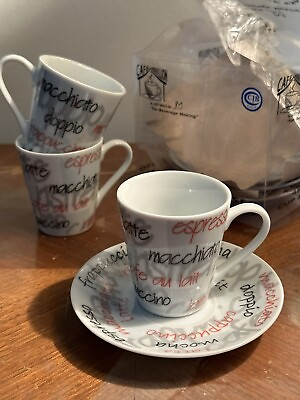 #ad New set of 3 Espresso Cups and Saucers Create Collection $25.00