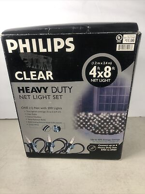 #ad Philips 200ct Christmas Heavy Duty Net String Lights Clear Indoor Outdoor $11.00