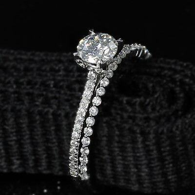 #ad IGI Certified VS1 F Lab Grown Diamond Wedding Ring Engagement 14k White Gold $663.06