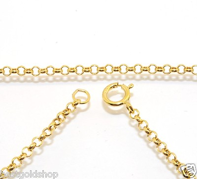 #ad 2mm Cable Round Rolo Chain Necklace Extender Real Solid 14K Yellow Gold Genuine $139.00