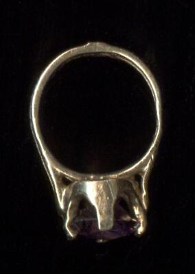#ad 10K 10mm Solid Yellow Gold Round Purple Crystal CZ Mini Ring Pendant Charm DA $39.95