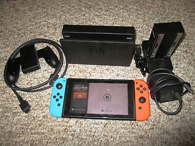 #ad Nintendo Switch System 32GB Console w Neon Red amp; Blue Joy Cons Dock amp; Extras $204.95