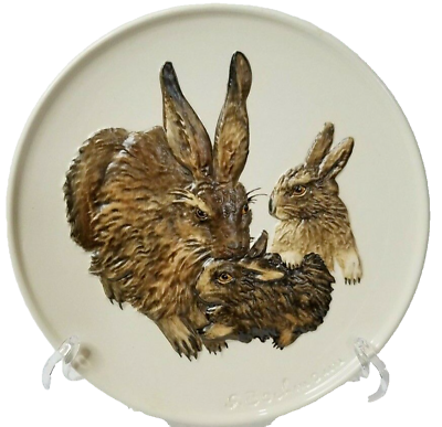 #ad Goebel Vintage Collector#x27;s Plate Rabbits Mothers Series First Edition 1975 $14.95