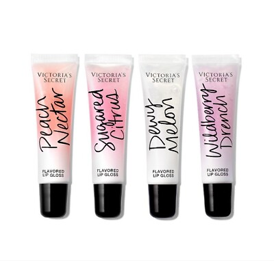 #ad Victoria#x27;s Secret 4 Flavored Lip Glosses Beauty Bundle Dewy Fruit Collection $28.99