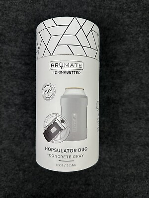 #ad Brumate Matte Gray Hopsulator DUO 2 in 1 Can Cooler Insulated for 12oz Cans $23.99