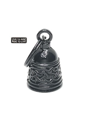 #ad Black Celtic GUARDIAN BELL w FREE RIDE TO LIVE BIKER PATCH gift motorcycle $18.72