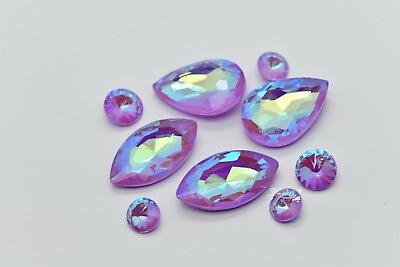 #ad milky moca lavender AB Rhinestones Navette rivoli teardrop Jewelry Accessories $8.01