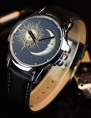 #ad Beautiful SUN amp; MOON Art Very Rare n Unique Gift Wrist Watch New Arrival Style#2 $57.88