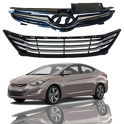 #ad For 2014 2015 2016 Hyundai Elantra Sedan Front Upper amp; Lower Grille Assembly 2pc $49.95