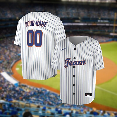 #ad Custom Baseball Jersey New York Mets Add Your Name and Number XS 5XL Size $32.39