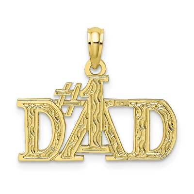 #ad 10K Gold #1 DAD Pendant 0.9 x 0.7 in $164.58