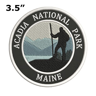 #ad Acadia National Park Embroidered Iron On Patch Applique Nature Hiking Souvenir $4.44