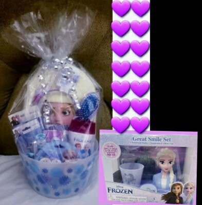 Disney Frozen Gift Basket Spa Beauty Ellsa And Anna Hooded Towel Toothbrush Set. $39.99