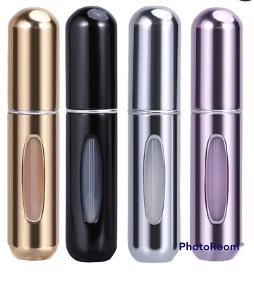 #ad 4 Pcs Mini Travel Perfume Atomizer Bottle Spray Pump Case Refillable Portable US $8.99