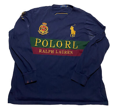 #ad Vintage Polo Ralph Lauren Mens Long Sleeve T Shirt Size XL Embroidered S1 $15.00