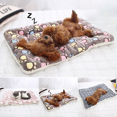 #ad Pet Dog Bed Mat Self Warming Soft Flannel Pad Blanket Cat Bed Cushion Washable $10.48