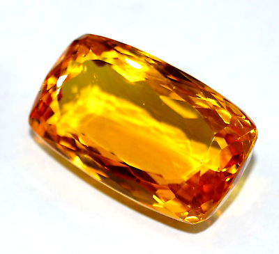 #ad 176.80 Ct Cushion Natural GIE Certified Brazilian Yellow Citrine Loose Gemstone $19.74