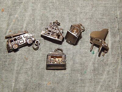 #ad Group of 5 STERLING SILVER Charms that OPEN etc. $75.00