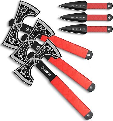 #ad NedFoss Throwing Knife and Throwing Axe Set with Double Bit Design Throwing ... $52.62