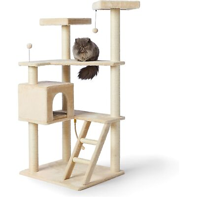 #ad Amazon Basics Multi Level Cat Tree Condo With Tunnel And Platform 24 x 60 x 19 $44.99