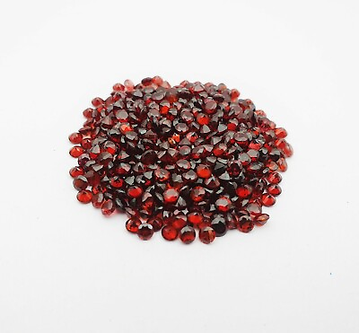 #ad #ad Natural Garnet Round Cut Loose Gemstone Lot 100 Pcs 3 MM $19.99