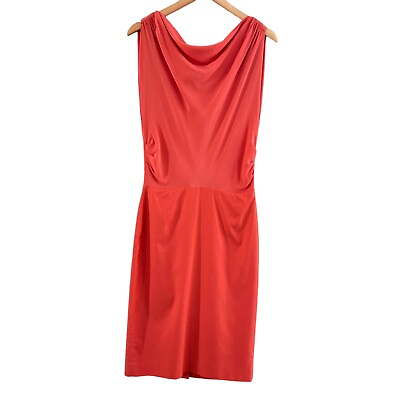 #ad Classiques Entier Orange Sheath Dress Size 4 Silk Lined $24.95