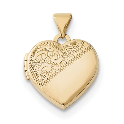 #ad 14k Yellow Gold 15mm Heart Locket XL694 $159.99