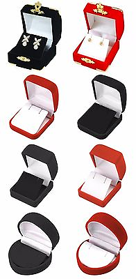 Red or Black Earring Box Velvet Earring Jewelry Gift Boxes Wholesale Lots $7.99