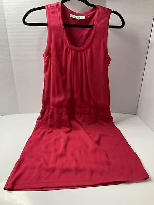 #ad LOFT Sleeveless Crepe Front Dress Soft Jersey Women#x27;s Size Small Reddish Pink $9.99