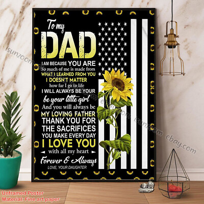#ad Sunflowers To My Dad My Loving Father Love You With All My Heart Awesome Gift... $15.42