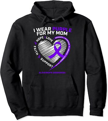 #ad Cute Gifts Purple Alzheimers Awareness Products Mom Unisex Hooded Sweatshirt $34.99