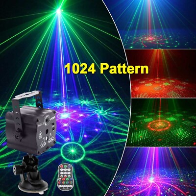 #ad 1024Pattern DJ Disco Party Stage Light Laser Projector LED RGB KTV Show Lighting $23.94