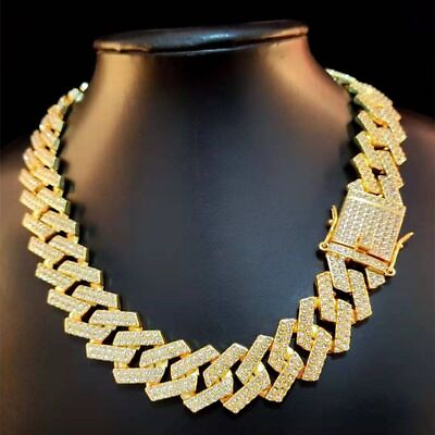 #ad Rhinestone Link Chain Necklaces Unisex Fashion Jewelry Zinc Alloy Bling Necklace $32.40